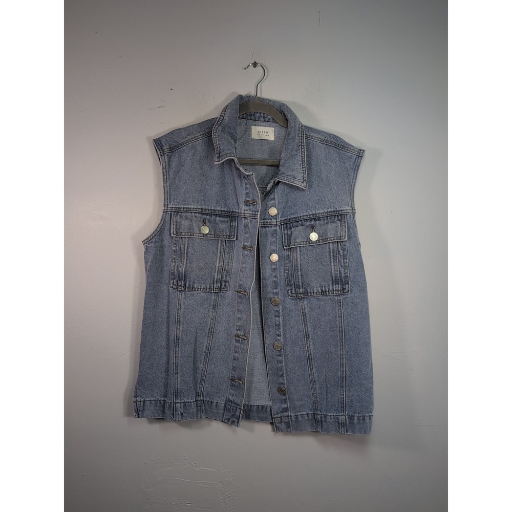 DISSH Oversized Denim Vest Size 4 Boxy Fit